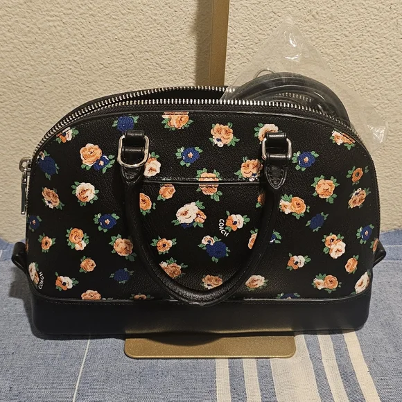 Coach Black Satchel with Floral Design Mini - Picture 3 of 7